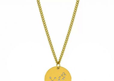 Κολιέ με τον Αστερισμό του Τοξότη με Ζιργκόν από Ανοξείδωτο Ατσάλι Επιχρυσωμένο 24Κ AA14192 - AMOR AMOR - 