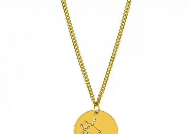 Κολιέ με τον Αστερισμό του Ζυγού με Ζιργκόν από Ανοξείδωτο Ατσάλι Επιχρυσωμένο 24Κ AA14190 - AMOR AMOR - 