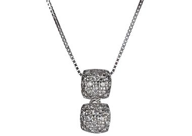 Κολιέ με Ζιργκόν Λευκόχρυσος Κ14 - 09095 -  - 