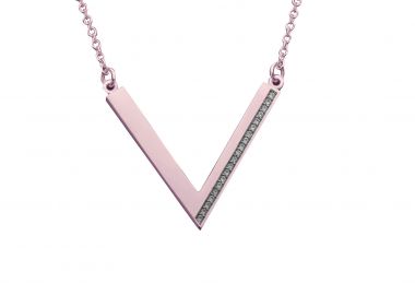 Κολιέ με Ζιργκόν Ροζ Χρυσός Κ14 - 03Ν391 -  - 