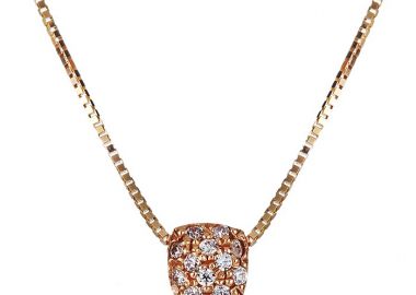 Κολιέ με Ζιργκόν Ροζ Χρυσός Κ14 - 09101 -  - 