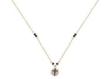 Κολιέ με Ζιργκόν Ροζ Χρυσός Κ9 - 10281 -  - 