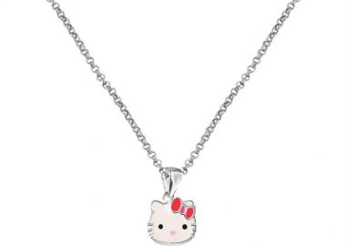 Κολιέ μενταγιόν με αλυσίδα hello kitty από ασήμι 925 -  - 