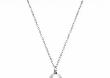 Κολιέ Minimal Από Ανοξείδωτο Ατσάλι Με Μαργαριτάρι AA14703 - AMOR AMOR - 