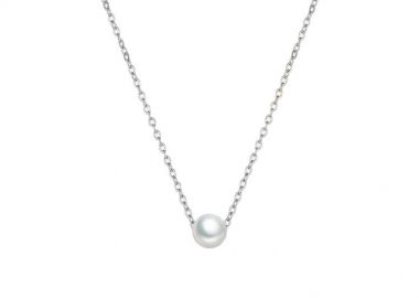 Κολιέ Minimal Από Ανοξείδωτο Ατσάλι Με Μαργαριτάρι AA14705 - AMOR AMOR - 