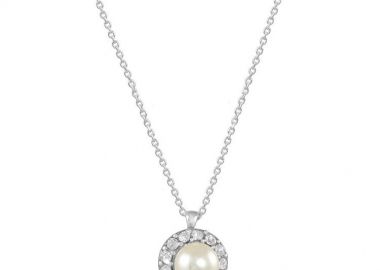 Κολιέ Μονόπετρο Από Ασήμι 925 Επιπλατινωμένο EX18625 - AMOR AMOR - 