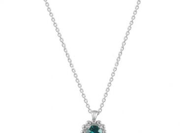 Κολιέ Μονόπετρο Από Ασήμι 925 Επιπλατινωμένο Με Swarovski EX17006 - AMOR AMOR - 