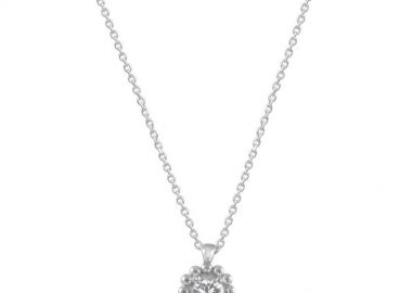 Κολιέ Μονόπετρο Από Ασήμι 925 Επιπλατινωμένο Με Swarovski EX17009 - AMOR AMOR - 