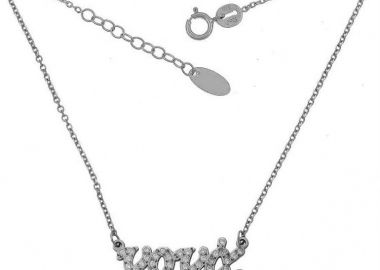 Κολιέ νονά από λευκόχρυσο 14Κ -  - 