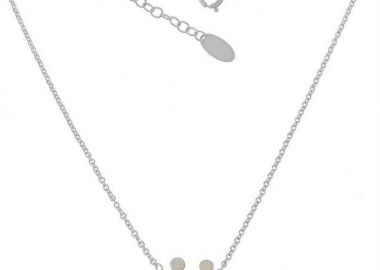 Κολιέ οικογένεια από λευκόχρυσο 9 καρατίων με μπαμπά μαμά και 2 αγόρια -  - 