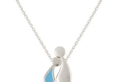 Κολιέ οικογένεια μαμά και παιδί αγόρι από ασήμι -  - 