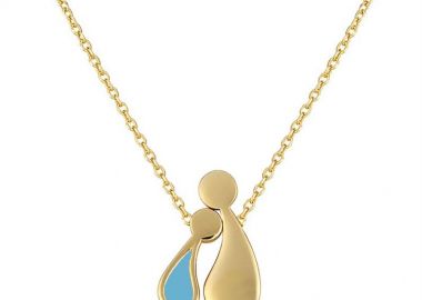 Κολιέ οικογένεια μαμά και παιδί αγόρι από επιχρυσωμένο ασήμι -  - 