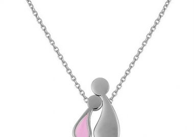 Κολιέ οικογένεια μαμά και παιδί κορίτσι από ασήμι -  - 