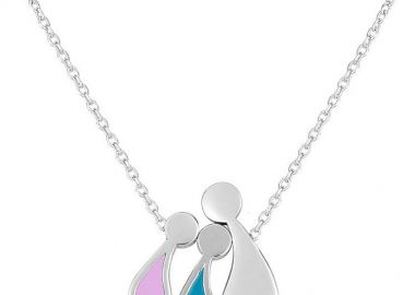 Κολιέ οικογένεια μαμά και παιδιά αγόρι και κορίτσι από ασήμι -  - 