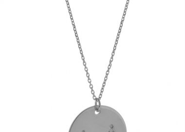 Κολιέ οικογένεια σε μοντέρνο φλουρί μπαμπάς μαμά και 3 παιδιά από ασήμι -  - 