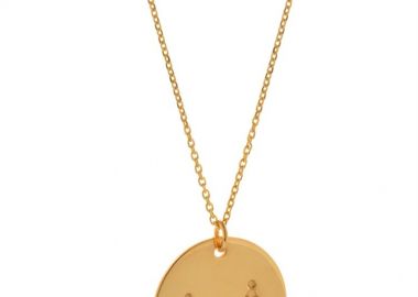 Κολιέ οικογένεια σε μοντέρνο φλουρί μπαμπάς μαμά και 3 παιδιά από ρόζ επιχρυσωμένο ασήμι -  - 