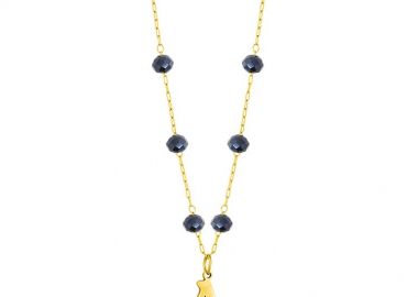 Κολιέ Ροζάριο Από Ανοξείδωτο Ατσάλι Επιχρυσωμένο 24Κ Με Μονόγραμμα AA14664 - AMOR AMOR - 