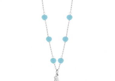 Κολιέ Ροζάριο Από Ανοξείδωτο Ατσάλι Με Μονόγραμμα AA14659 - AMOR AMOR - 