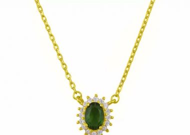 Κολιέ Ροζέτα Από Ασήμι 925 Επιχρυσωμένο Οβαλ SS17406 - AMOR AMOR - 