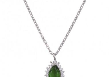 Κολιέ Ροζέτα Από Ασήμι 925 Με Δάκρυ SS17379 - AMOR AMOR - 