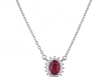 Κολιέ Ροζέτα Από Ασήμι 925 Οβαλ SS17401 - AMOR AMOR - 