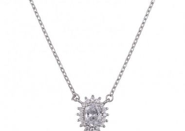 Κολιέ Ροζέτα Από Ασήμι 925 Οβαλ SS17403 - AMOR AMOR - 