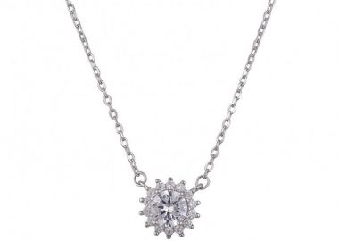 Κολιέ Ροζέτα Από Ασήμι 925 Στρογγυλό SS17385 - AMOR AMOR - 