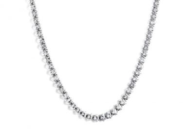 Κολιέ tennis με λευκά ζιργκόν από ανοξείδωτο ατσάλι σε ασημένια απόχρωση -  - 