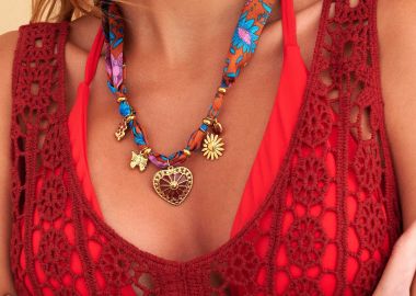 Κολιέ υφασμάτινο με charms - 5206179133531 -  - 