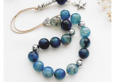 Κομπολόι με Αχάτη blue green KO193 - Asimenio - 