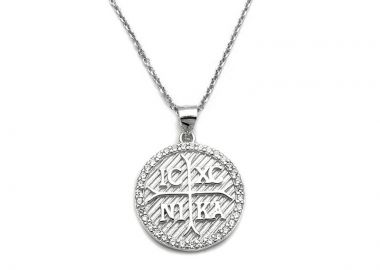 Κωνσταντινάτο IC XC NIKA κολιέ από Ασήμι 925 KL262 - Asimenio - 