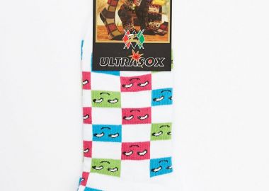 Κοντές κάλτσες χαμόγελο unisex λευκό - SOU - 