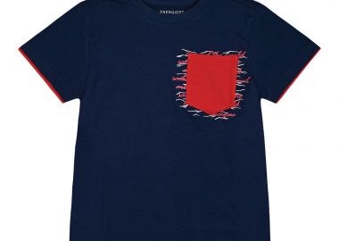 Kοντομάνικη μπλούζα με τύπωμα και τσέπη για αγόρι - ΜΑΡΕΝ 12-224132-5 - energiers - 