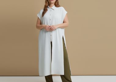 Κοντομάνικη πουκαμίσα airwashed κρεπ - MAT FASHION - 