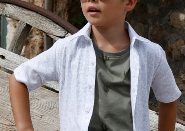 Κοντομάνικο εμπριμέ πουκάμισο - Λευκό 12-223103-4 - 12-223103-4-5-etwn-leyko - energiers - 