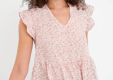 Κοντομάνικο λουλουδάτο τοπ - FUNKY BUDDHA - 