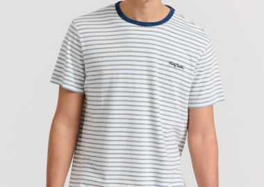 Κοντομάνικο navy look ριγέ t-shirt - FUNKY BUDDHA - 