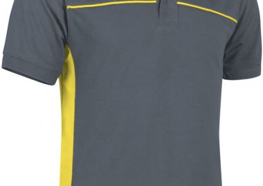 Κοντομάνικο Polo Shirt THUNDER Valento POVATHUGA Cement Grey-Lemon Yellow - Valento - 