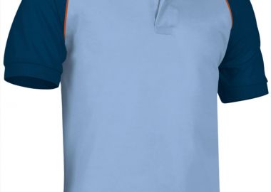 Κοντομάνικο Polo Shirt VENUR Valento POVARGCCM Sky Blue-Orion Navy Blue-Party Orange - Valento - 