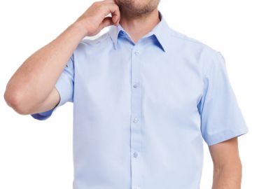 Κοντομάνικο Πουκάμισο R-963M-0 Russell Herringbone Shirt Light Blue - Russell - 