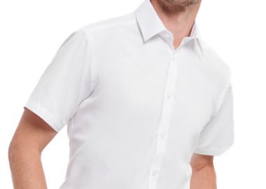 Κοντομάνικο Πουκάμισο R-963M-0 Russell Herringbone Shirt White - Russell - 