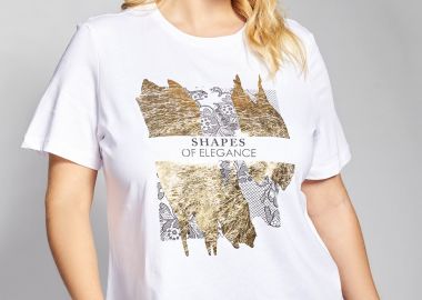 Κοντομάνικο t-shirt με foil τύπωμα -  - 