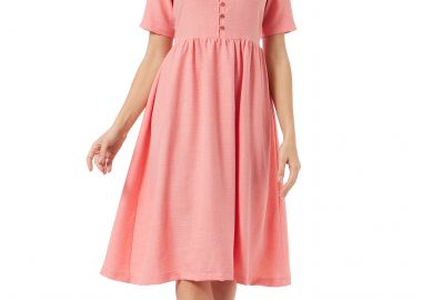 ΚΟΡΑΛΙ LINEN-LOOK ΦΟΡΕΜΑ ΜΕ ΚΟΥΜΠΙΑ - Anna Raxevsky - 