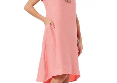 ΚΟΡΑΛΙ OVERSIZED LINEN-LOOK ΜΙΝΤΙ ΦΟΡΕΜΑ ΜΕ ΤΣΕΠΕΣ - Anna Raxevsky - 