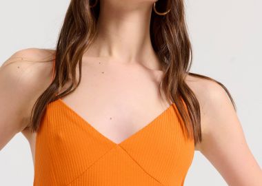 Κορμάκι σε rib ύφανση με ανοιχτή πλάτη - FUNKY BUDDHA - 