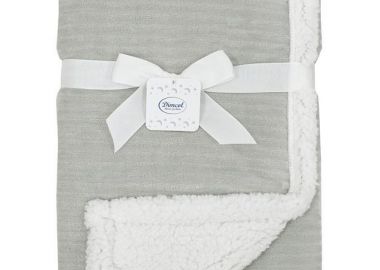 Κουβέρτα Flannel-Sherpa Αγκαλιάς-Λίκνου 75x100εκ. Ριγέ 10 Grey Dimcol - DimCol - 