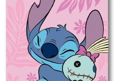 Κουβέρτα Fleece Disney Home Stitch 25 100X140 Pink 100% Polyester Pink - Disney Home - 