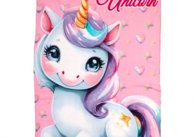 Κουβέρτα Fleece Unicorn 56 100X140 Pink 100% Polyester - Dimcol - 