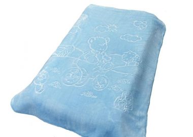 Κουβέρτα Κούνιας Βελουτέ Polyester 110x140εκ. Bicycle Bear 16 Blue DimCol - DimCol - 