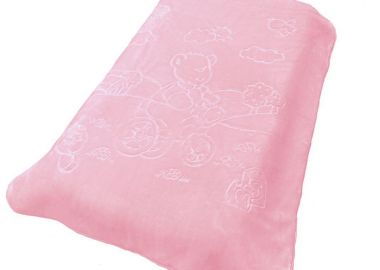 Κουβέρτα Κούνιας Βελουτέ Polyester 110x140εκ. Bicycle Bear 17 Pink DimCol - DimCol - 